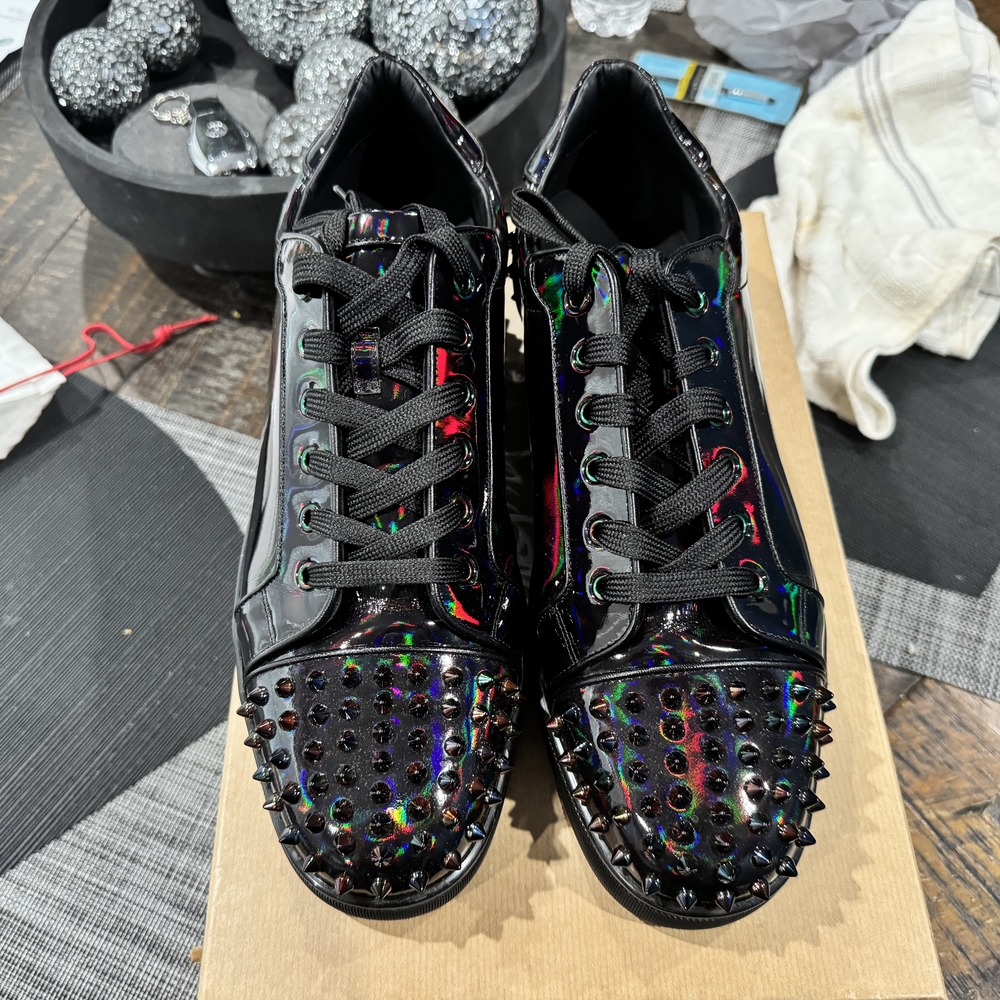 Christian Louboutin Black Sneakers with Signature Red Soles - Picture 3 of 7
